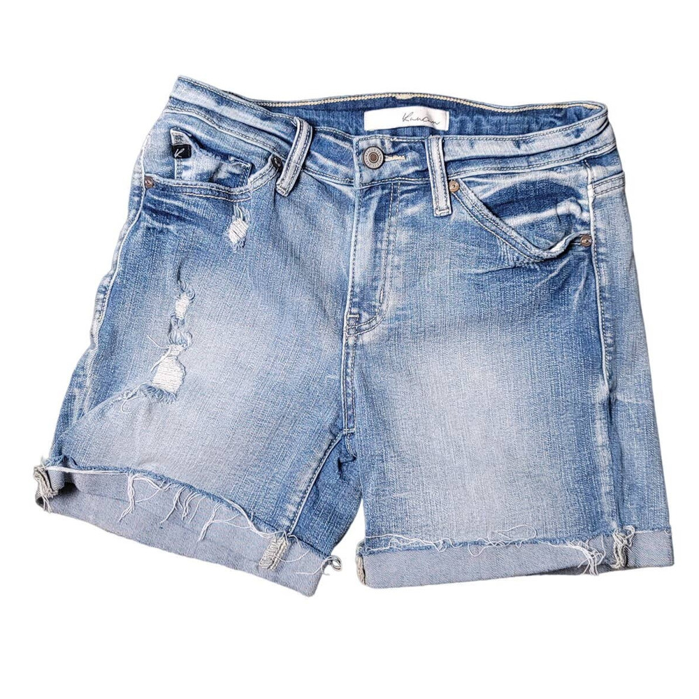 KanCan Denim Shorts Size S Blue Light Wash Distressed Cuffed